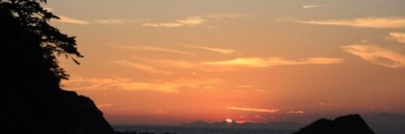 sunset onsen view
