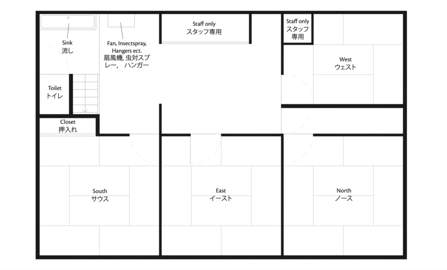 Retreat wabi-sabi floor plan shimoda guesthouse